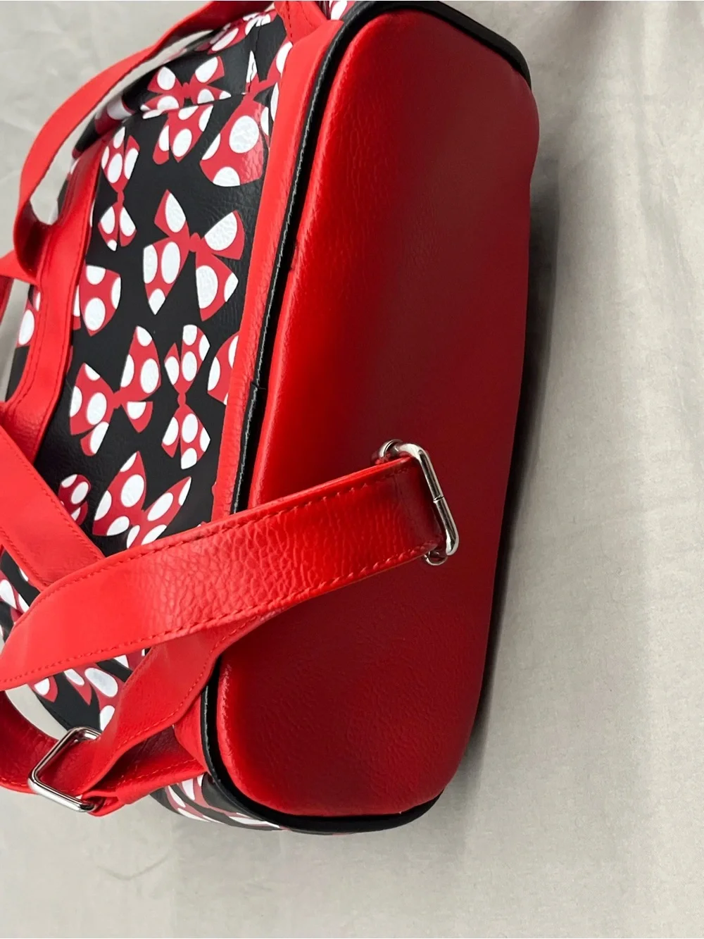 Disney Park Minnie Mouse Black & Red Polka Dot Bow Mini Backpack